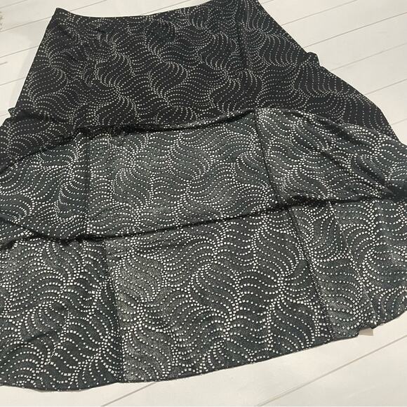 Jaclyn Snith Black Gray Patterned Stretch Slinky Flare A-line Skirt Medium‎ - Picture 5 of 8